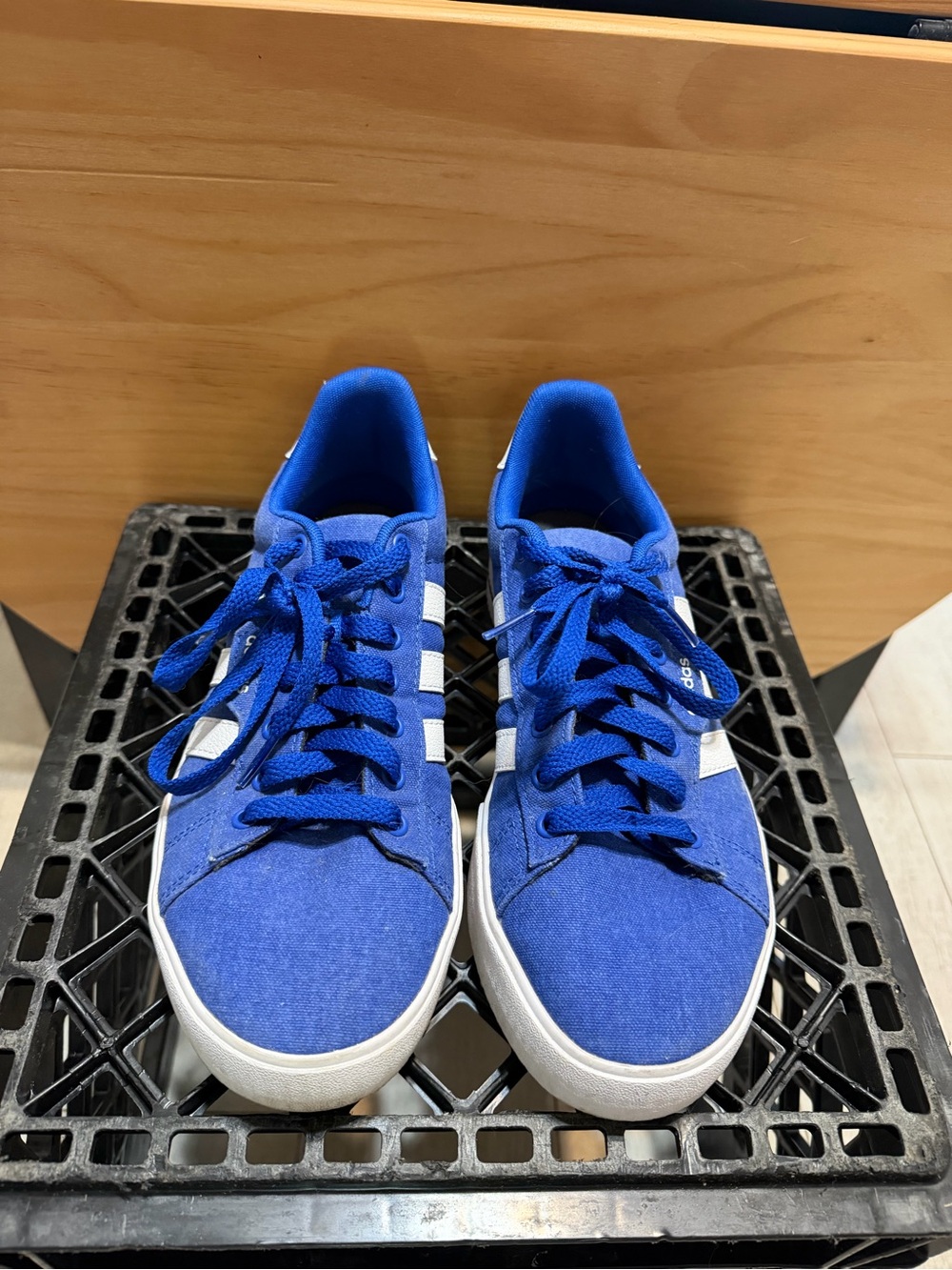 adidas Blue Low-Top Sneakers with White Stripes
